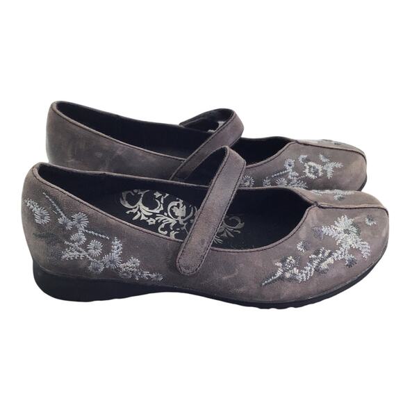 Aetrex Healthy Three Farrah Shoes Womens Size 7 Mary Jane Charcoal Leather - Picture 1 of 8